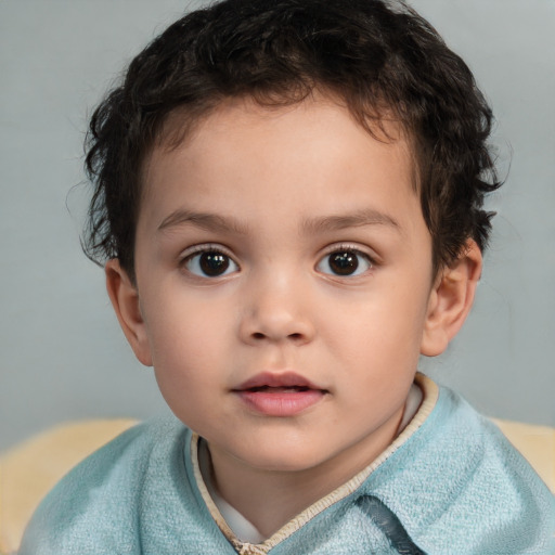 Neutral white child male with short  brown hair and brown eyes