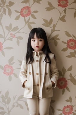 South korean child girl with  white hair