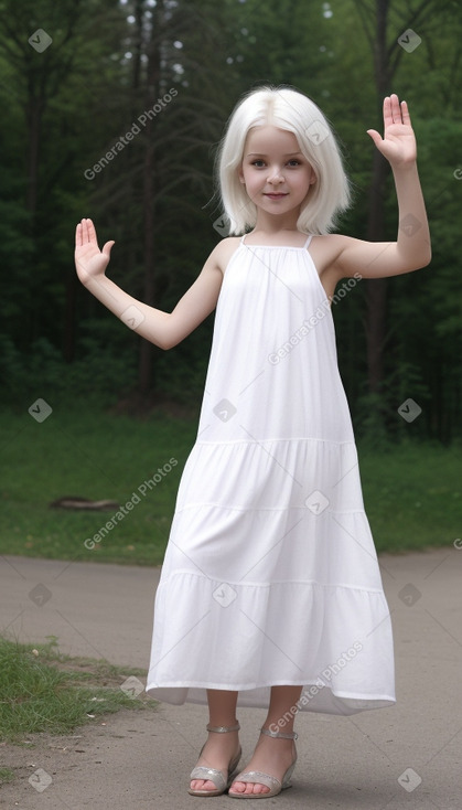 Ukrainian child girl with  white hair