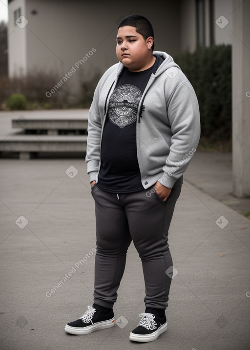 Guatemalan teenager boy with  gray hair