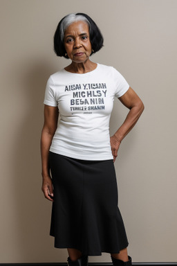 African american elderly female with  black hair