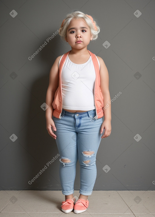 Hispanic infant girl with  white hair