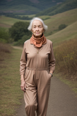 Elderly female with  brown hair