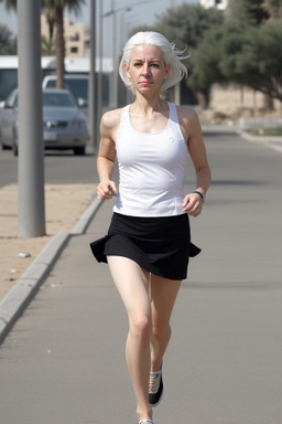 Israeli adult female with  white hair