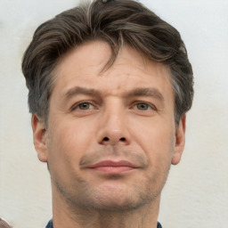 Neutral white adult male with short  brown hair and brown eyes