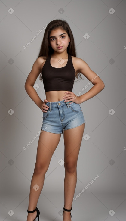 Egyptian teenager girl with  brown hair