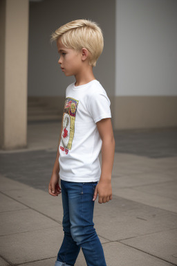 Ecuadorian child boy with  blonde hair