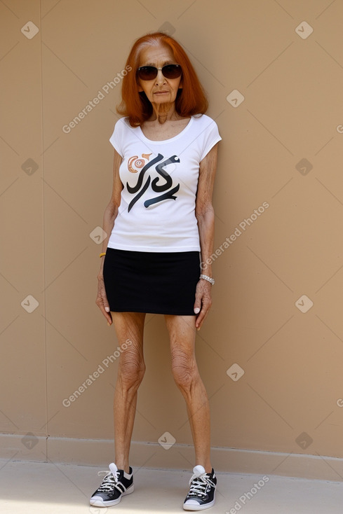 Saudi arabian elderly female with  ginger hair