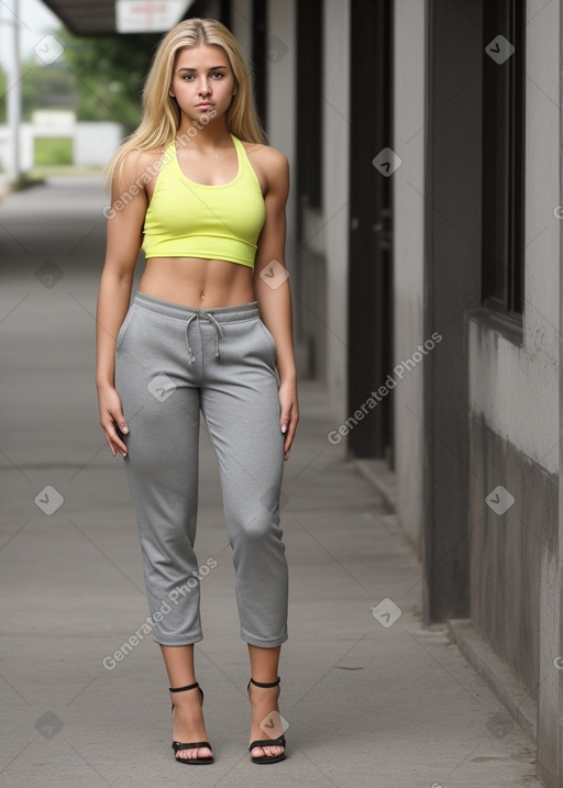 Honduran young adult female with  blonde hair