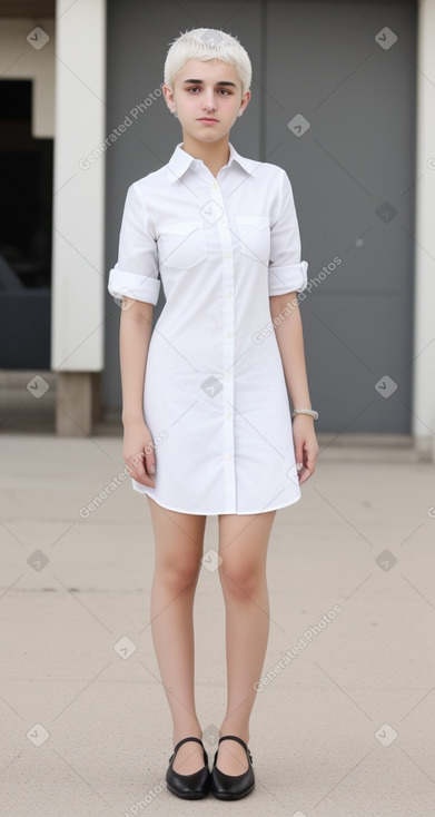 Lebanese teenager girl with  white hair