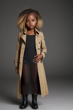 African american child female with  blonde hair