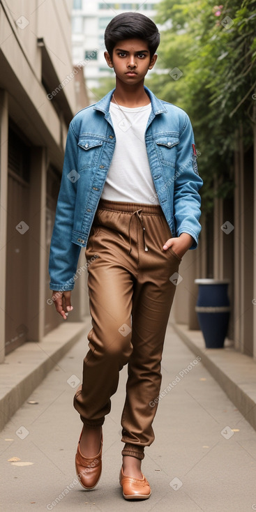 Bangladeshi teenager boy with  brown hair