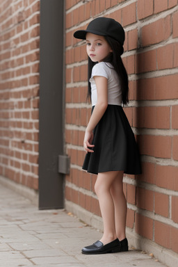 Austrian child girl with  black hair