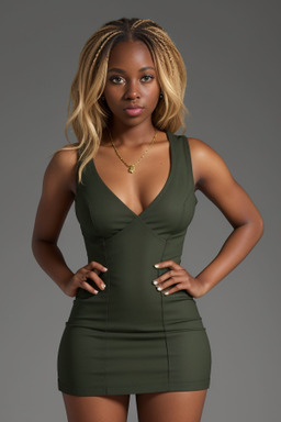 African american adult female with  blonde hair