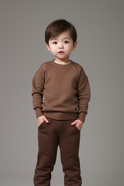 South korean infant boy with  brown hair