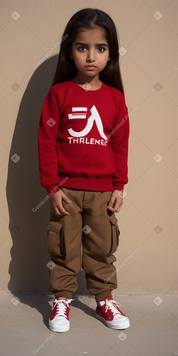 Emirati child girl with  brown hair