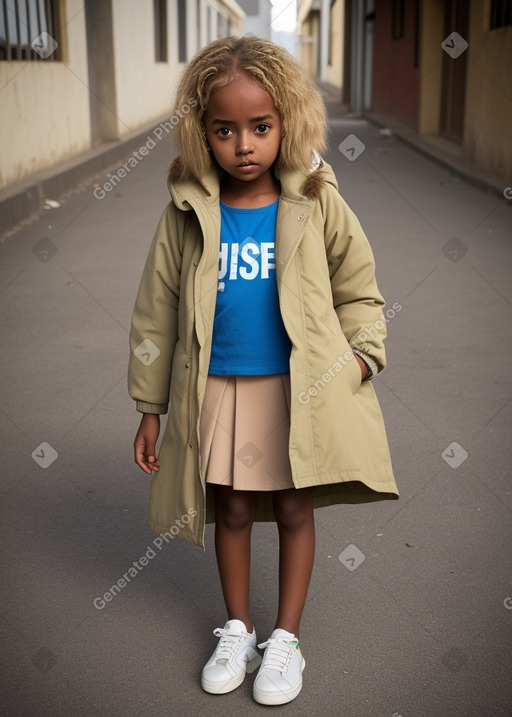 Ethiopian child girl with  blonde hair