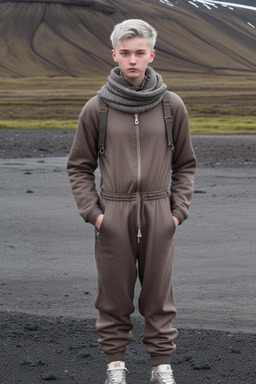 Icelandic teenager non-binary with  gray hair