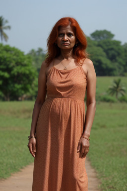 Sri lankan middle-aged female with  ginger hair