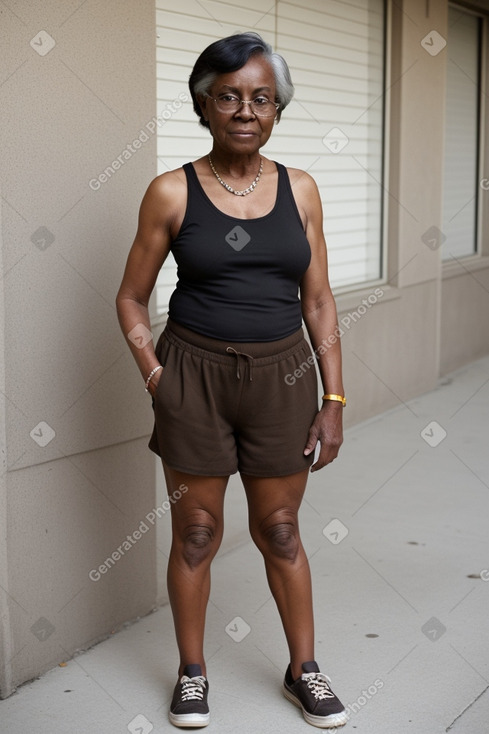 African american elderly female with  black hair