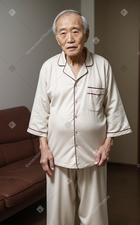 Korean elderly male with  brown hair