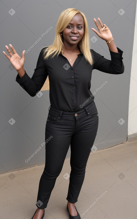 Ugandan adult female with  blonde hair