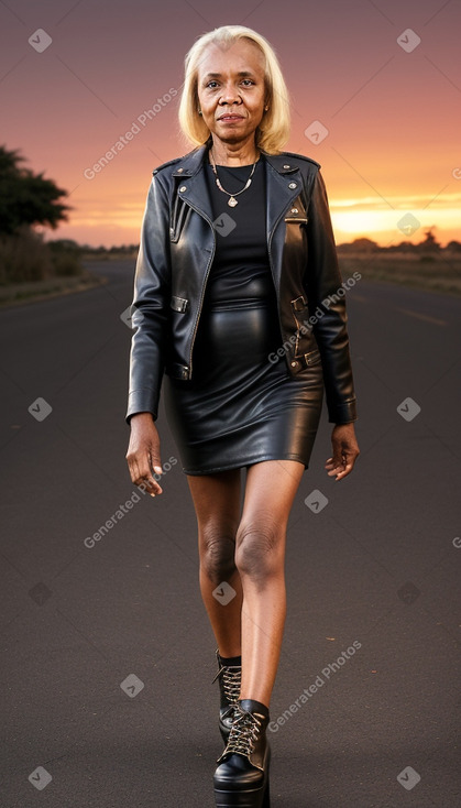 Tanzanian elderly female with  blonde hair