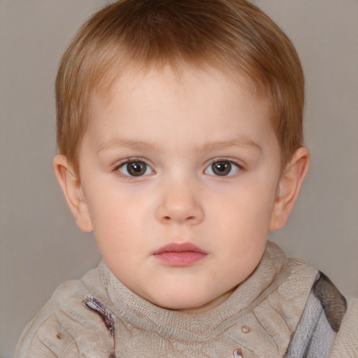 Neutral white child female with short  brown hair and brown eyes