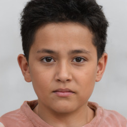 Neutral white child male with short  brown hair and brown eyes