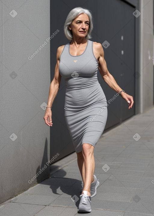 Italian 45 years female with  gray hair