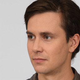 Neutral white adult male with short  brown hair and brown eyes