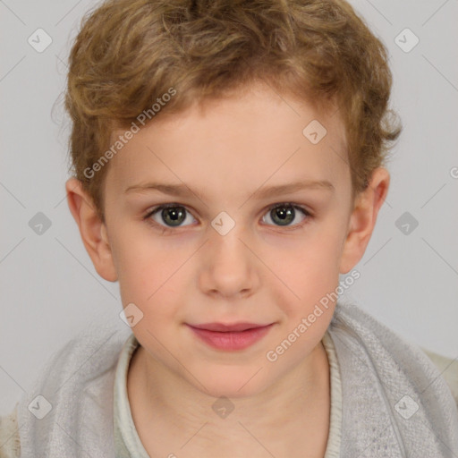 Neutral white child male with short  brown hair and brown eyes