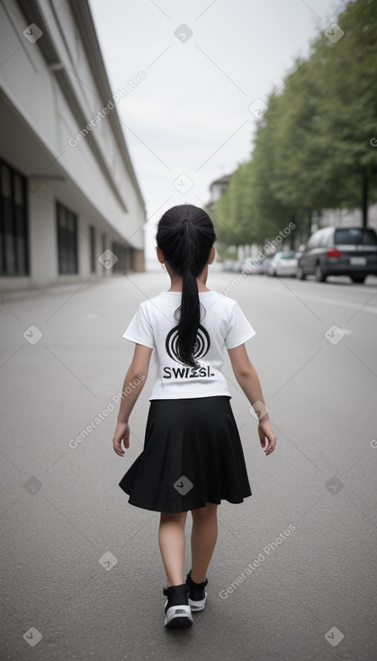 Swiss child girl with  black hair