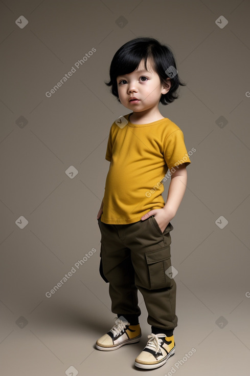 Chinese infant boy with  black hair