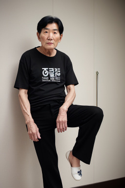 South korean elderly male with  black hair