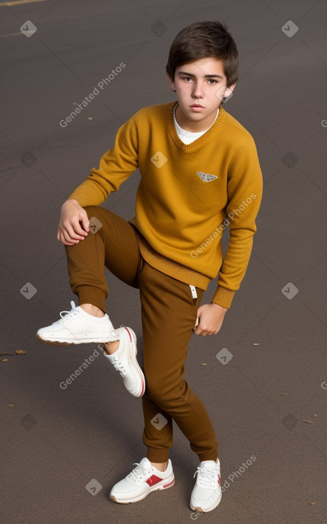 Paraguayan teenager boy with  brown hair