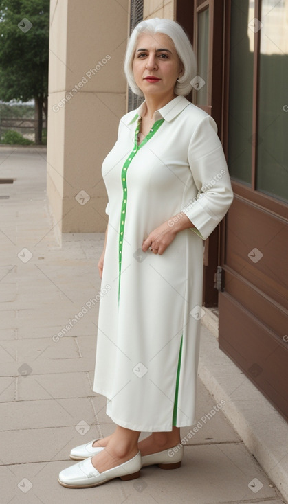 Lebanese 45 years female with  white hair