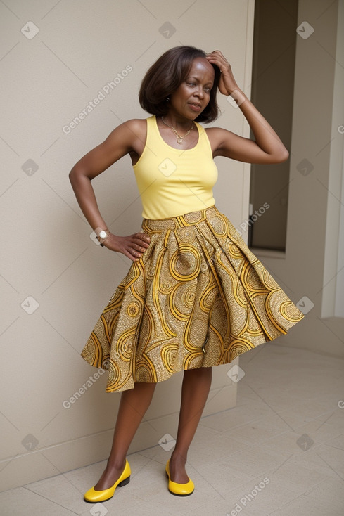 African 45 years female with  brown hair