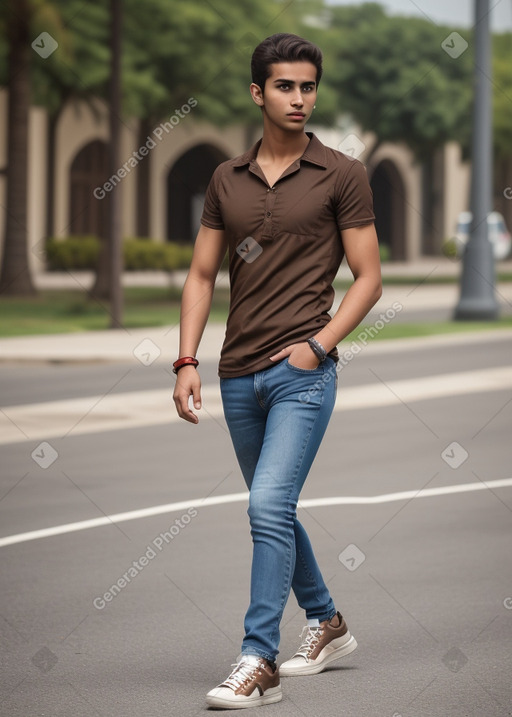 Omani young adult male with  brown hair