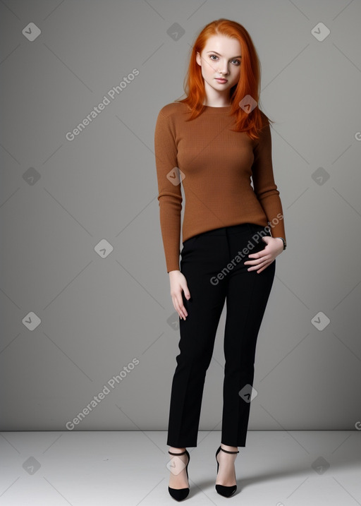 Romanian young adult female with  ginger hair