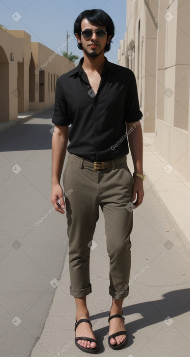 Libyan adult boy with  black hair