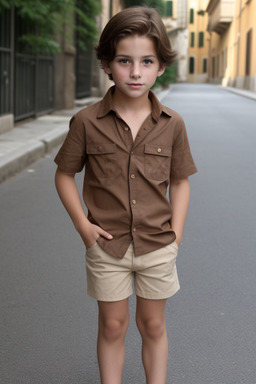 Italian child boy with  brown hair