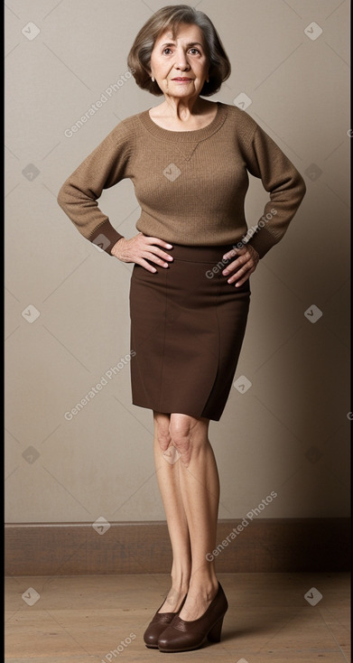 Spanish elderly female with  brown hair