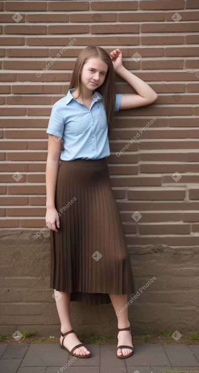 Icelandic teenager girl with  brown hair