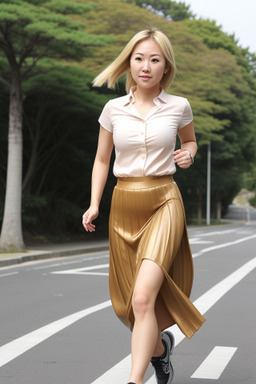 Japanese adult female with  blonde hair