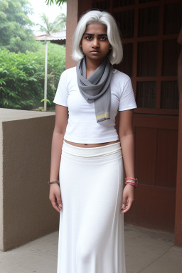 Sri lankan teenager girl with  white hair