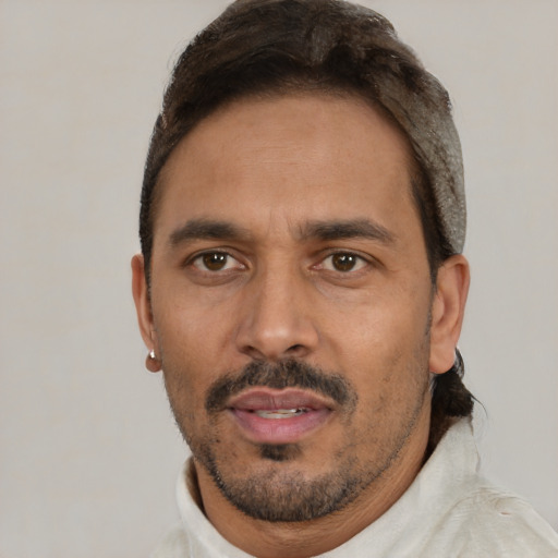 Neutral white young-adult male with short  black hair and brown eyes