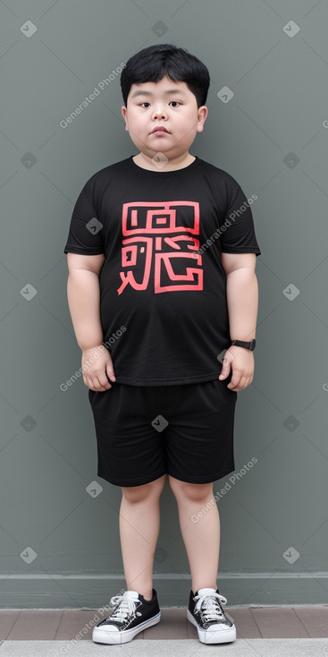 Chinese child boy with  black hair