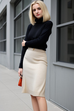 Albanian adult female with  blonde hair