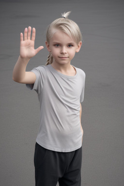 Estonian child boy with  gray hair